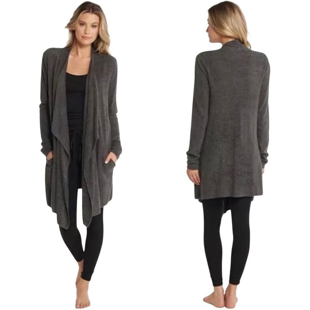 Barefoot Dreams taupe cozychic lite island wrap cardigan size XXS/XS